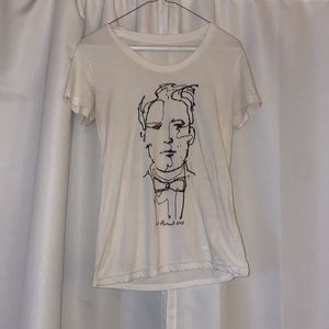 White graphic tee - size M